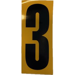 Numre - sort med gul. baggrund 3