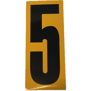 Numre - sort med gul. baggrund 5