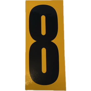 Numre - sort med gul. baggrund 8