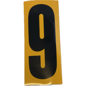 Numre - sort med gul. baggrund 9